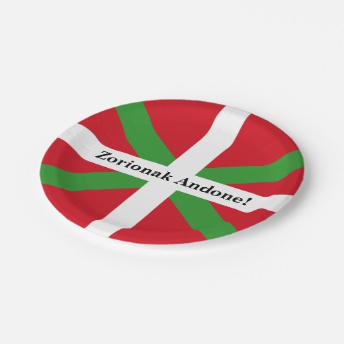 Custom Basque Country national flag ikurria Paper Plates
