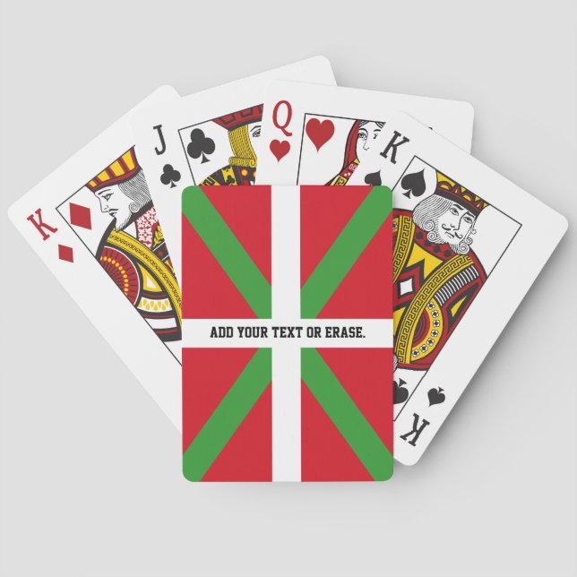 Custom, Basque Country national flag, ikurriña: Poker Cards (Back)