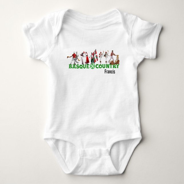 Custom, Basque Country traditional festival logo: Baby Bodysuit (Front)