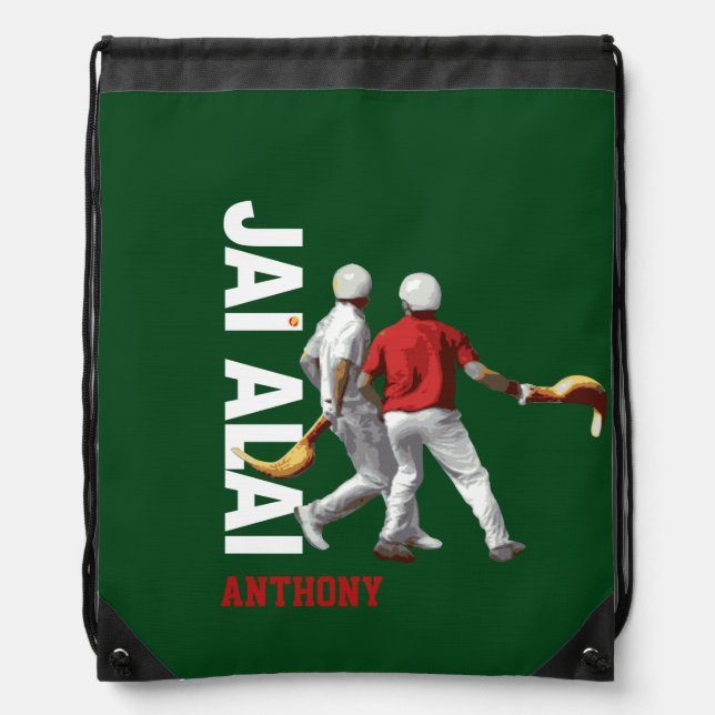 Custom, Basque sport Jai Alai / Cesta Punta logo: Drawstring Bag (Front)