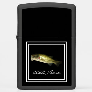Custom Bass Fish Black Stylish Zippo Lighter