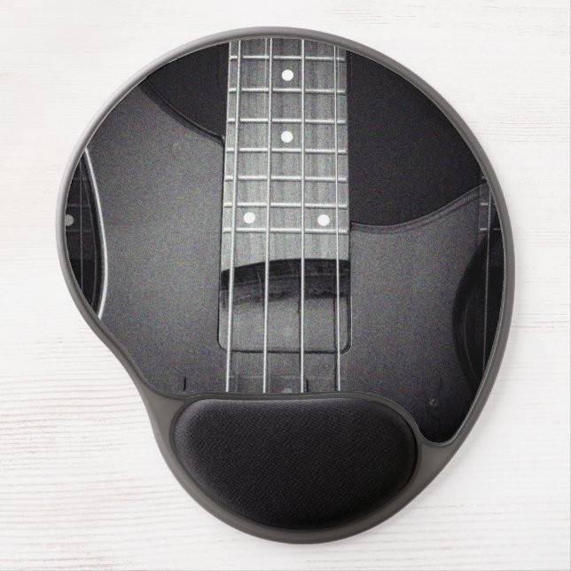 Custom Bass Guitar Modern Music Template Add Text Gel Mouse Pad (Front)
