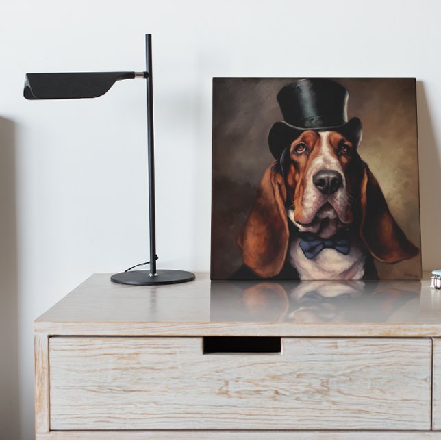 Custom Basset Hound Blue Bow Tie Metal Art (Creator Uploaded)