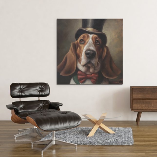Custom Basset Hound Red Bow Tie Art Poster (Creator Uploaded)