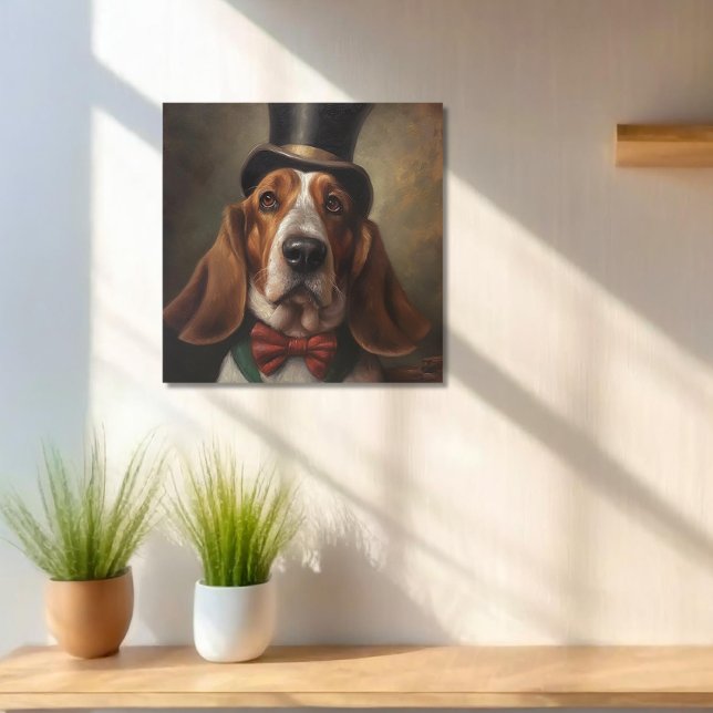Custom Basset Hound Red Bow Tie Metal Wall Art (Creator Uploaded)