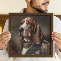 Custom Basset Hound Regal Military Metal Art