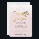 CUSTOM Bat Mitzvah Invite pale pink gold DANIELLE<br><div class="desc">*** NOTE - THE SHINY GOLD FOIL EFFECT IS A PRINTED PICTURE *** - - - - - - - - - - - - - - - - - - - - - - - - - - - - CONTACT ME (before you place an order) for custom "faux...</div>