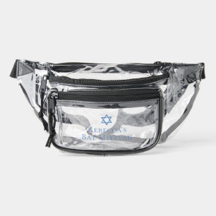 Custom Bat Mitzvah Party Jewish Star of David Clear Fanny Pack