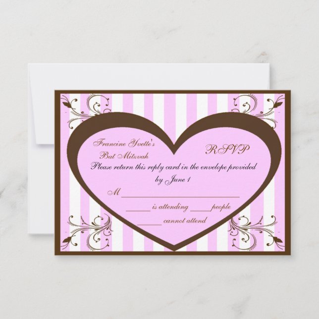 Custom Bat Mitzvah RSVP Cards (Front)
