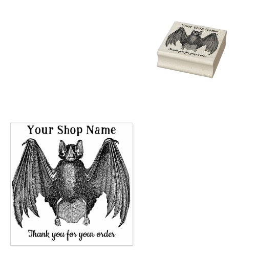 Custom Bat Small Business Thank You Rubber Stamp
