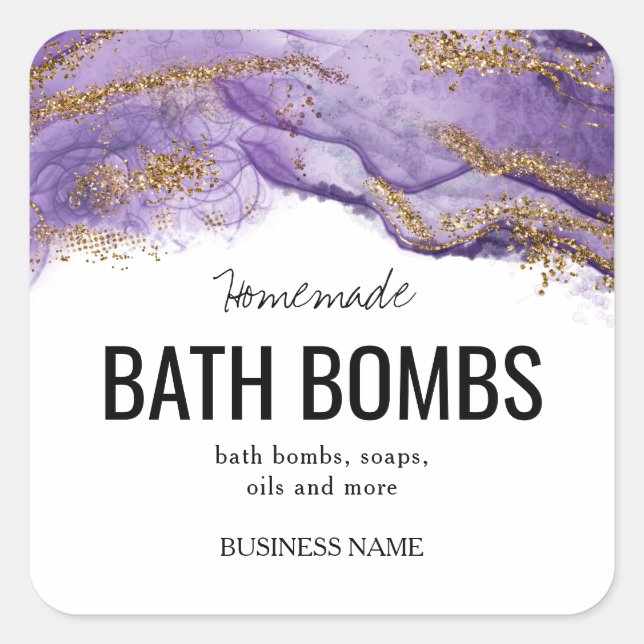 Custom Bath Bomb Label Template – Editable Logo &  (Front)