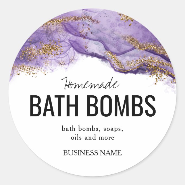Custom Bath Bomb Label Template – Editable Logo &  (Front)