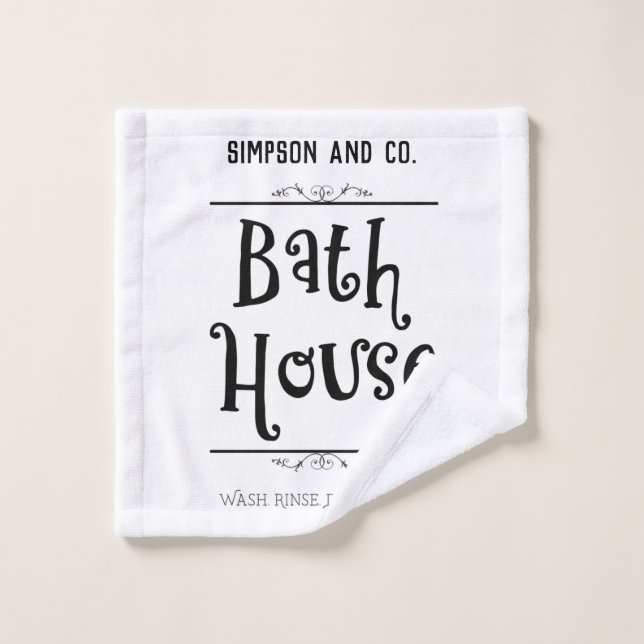 Custom Bath House Lavatory Wash Rinse Dry Repeat  Wash Cloth (Wash Cloth)
