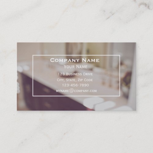 Custom Bathroom Contractor Business Card