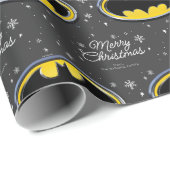 Custom Batman Logo Christmas Snowflake Wrapping Paper (Roll Corner)
