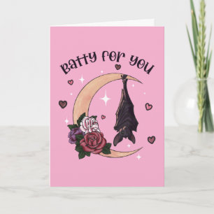 Custom Batty For You Valloween Valentine Card