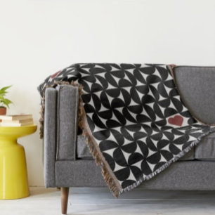 Custom Bauhaus Geometric Valentine's Day Throw Blanket