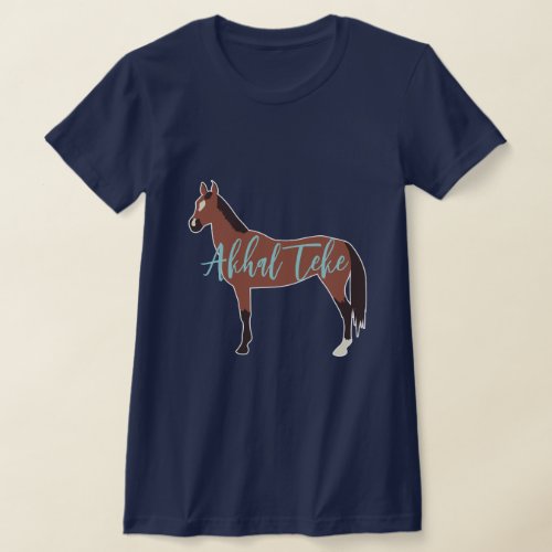 Custom Bay Akhal Teke Horse Silhouette T_Shirt