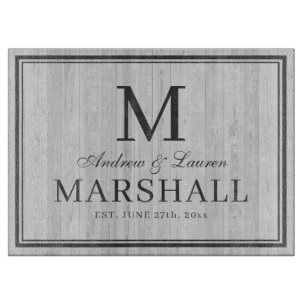 Custom BBQ Couples Names Rustic Wedding Gift Cutting Board