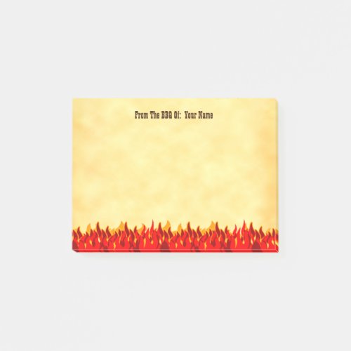 Custom BBQ Red Flames Western Letter Post it Notes