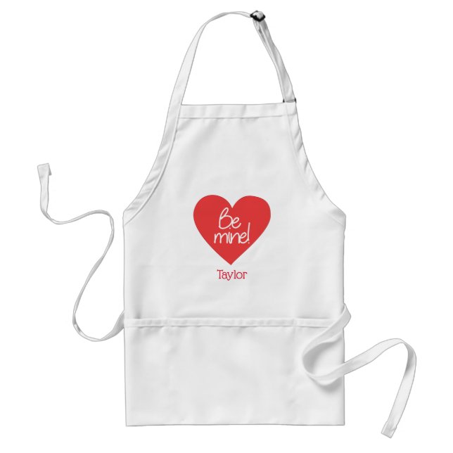 Custom Be Mine Heart Adult Apron (Front)