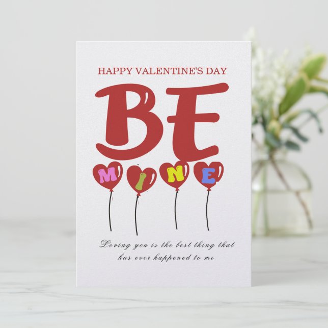 Custom Be Mine Personalized Valentine's Day Card (Standing Front)