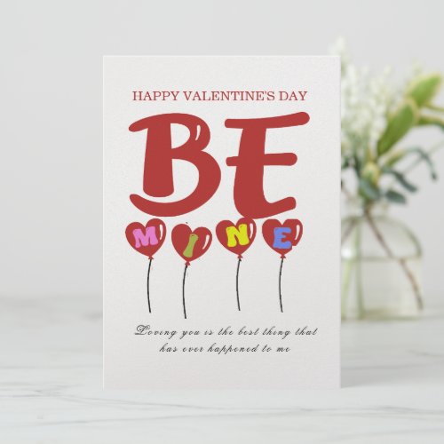 Custom Be Mine Personalized Valentines Day Card