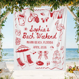 Custom Beach Bachelorette Party Banner Decor Tapestry