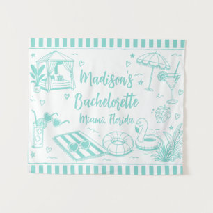 Custom Beach Bachelorette Party Personalized Pool Tapestry
