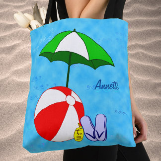 Custom Beach Ball Pool Toys Allover Tote Bag