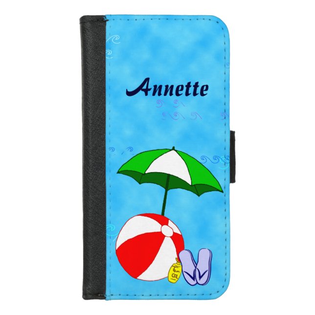 Custom Beach Ball Pool Toys Phone Wallet Case (Front)