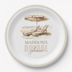 Custom Beach Bridal Shower Paper Plates