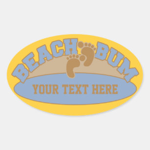 Custom Beach Bum stickers