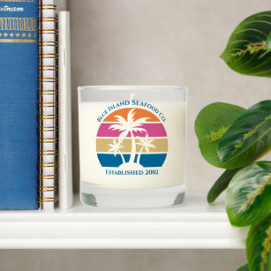 Custom Beach Business Cute Tropical Palm Tree Scented Candle