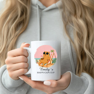 Custom Beach Capybara Mug with Name