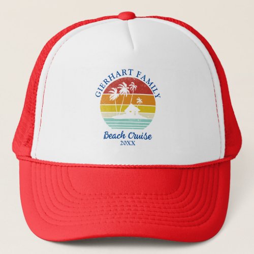 Custom Beach Cruise Family Reunion Matching Retro Trucker Hat