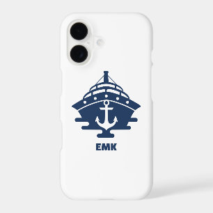 Custom Beach Cruise Nautical Anchor Monogram iPhone 17 Case