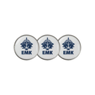 Custom Beach Cruise Nautical Anchor Monogram Golf Ball Marker