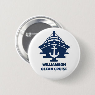 Custom Beach Cruise Nautical Anchor Trip Button