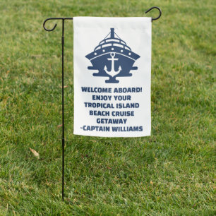 Custom Beach Cruise Nautical Anchor Trip Garden Flag