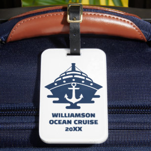 Custom Beach Cruise Nautical Anchor Trip Luggage Tag