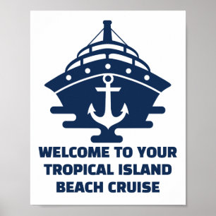 Custom Beach Cruise Nautical Anchor Trip Poster