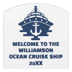 Custom Beach Cruise Nautical Trip Welcome Door Sign