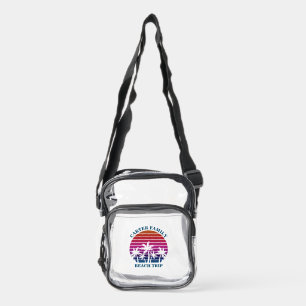 Custom Beach Cruise Tropical Palm Trees Clear Crossbody Bag