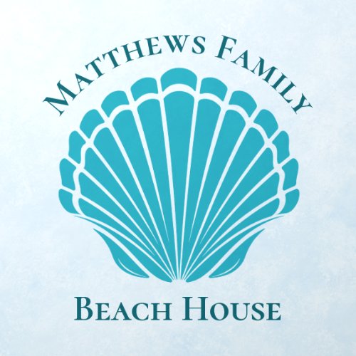 Custom Beach House Aqua Blue Summer Seashell Wall Decal