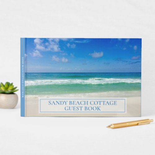 Custom Beach House Beautiful Ocean Photography Guest Book
