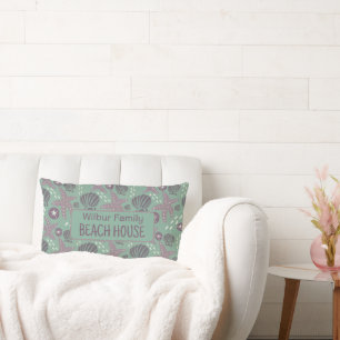 Custom Beach House Coastal Lumbar Pillow