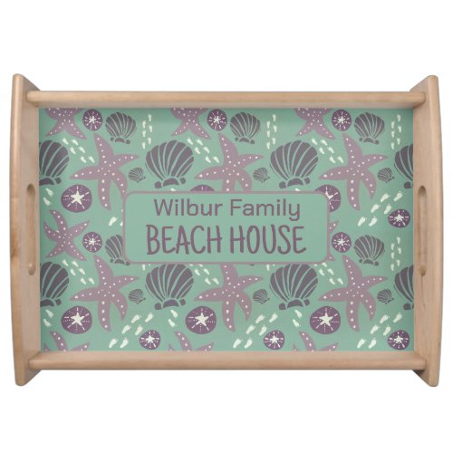 Custom Beach House Coastal Serving Tray