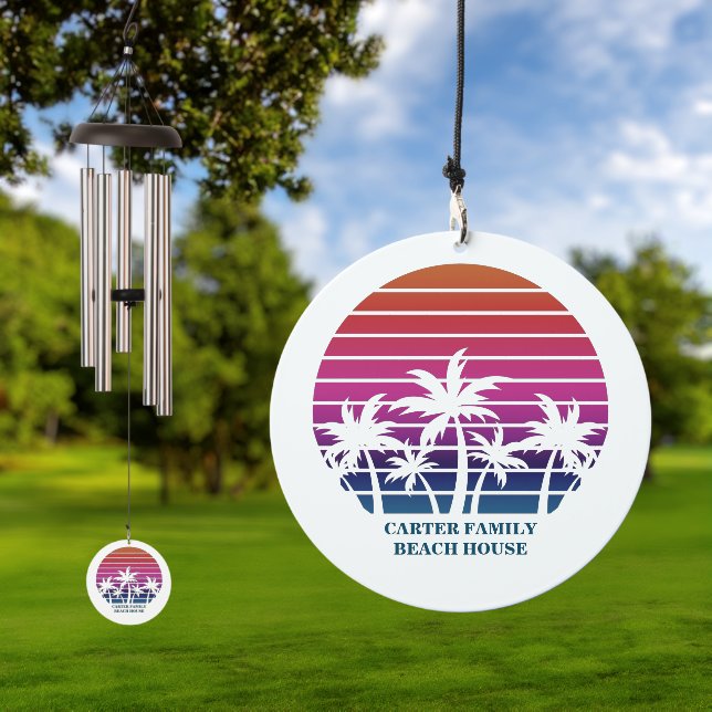 Custom Beach House Cute Palm Trees Wind Chime (Outdoor)