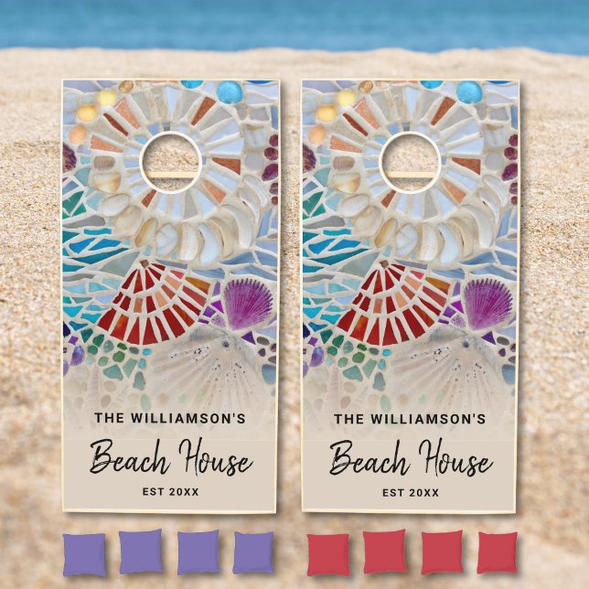 Custom Beach House Family Name Cornhole Set (Creator Uploaded)